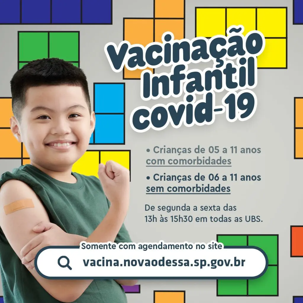 Vacinação crianças 6 a 11 Covid PMNO 2022-01-21
