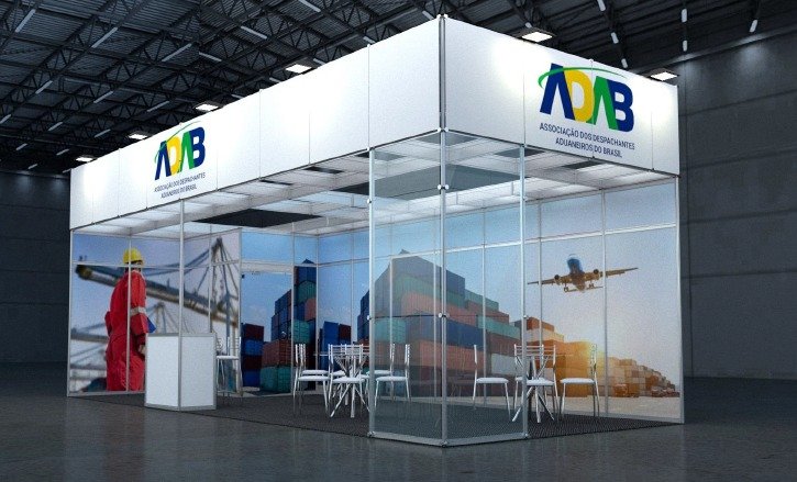 Projeto do estande da associação na Intermodal
