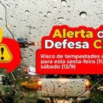 Defesa Civil de São Paulo alerta para risco de tempestades severas até este sábado (12/09)